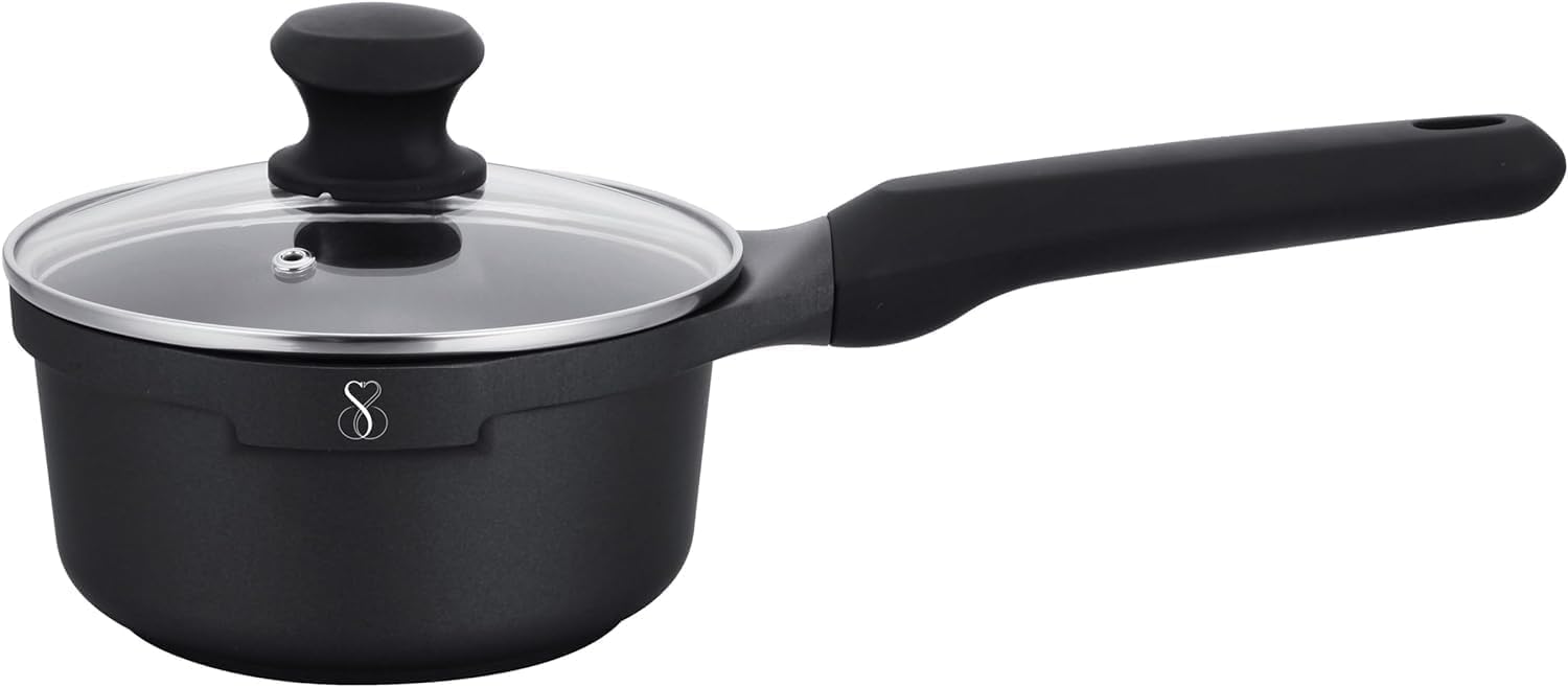 Stone&Stone Mjölkkanna 16 cm total induktion aluminium stål och sten professionell extremt nonstick utvecklad med tysk teknik sparar 50 % räkning