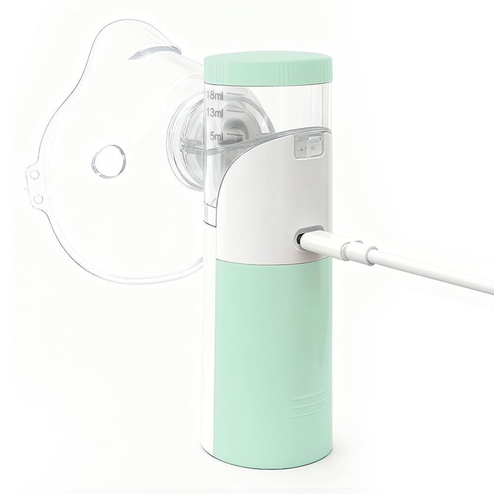 Inhalator nebulisator, inhalator för barn och vuxna, justerbar spraydimma, inhalator med 1 munstycke och 2 masker för barn och vuxna