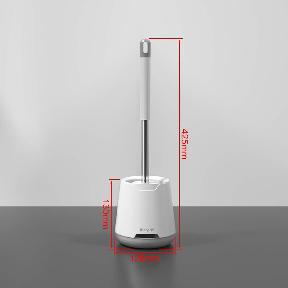 Ibergrif M34152 - Brushes and Board of Toilet (Brush and Support for WC, Silicone), White