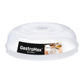 GastroMax genomskinligt mikrolock för mat 25 cm brett med luftventil – Livsmedelssäkert tallrikslock i BPA-fri plast för mikrovågsugn – Värmebeständigt mikrolock som tål maskindisk i högst 100 grader