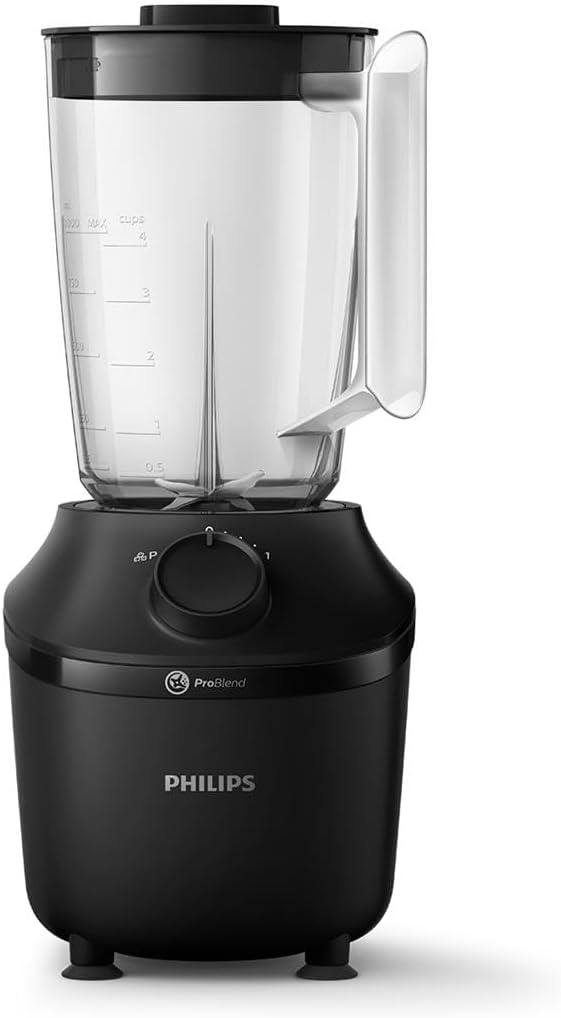 Philips 3000-serien Mixer - ProBlend-system, 450 W motor, 1,9 l kapacitet, Pulsfunktion, Krossar is på 45 sekunder, Rostfria blad, Plastkanna, Lätt att rengöra, HomeID-app (HR2041/41)