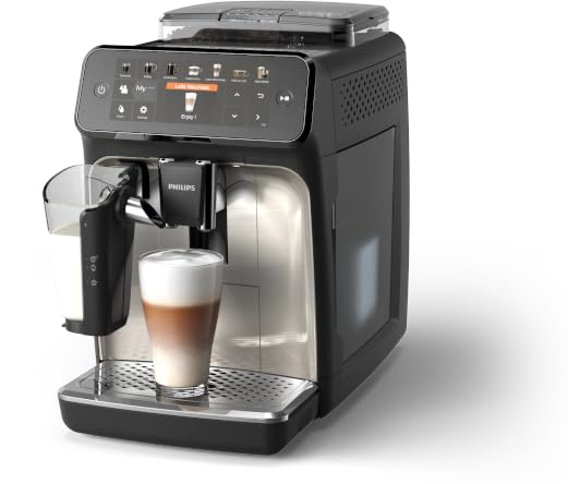 PHILIPS 5400 Series Helautomatisk Espressomaskin - LatteGo Mjölksystem, 12 Kaffevarianter, Intuitiv Skärm, 4 Användarprofiler, Krom (EP5447/90)