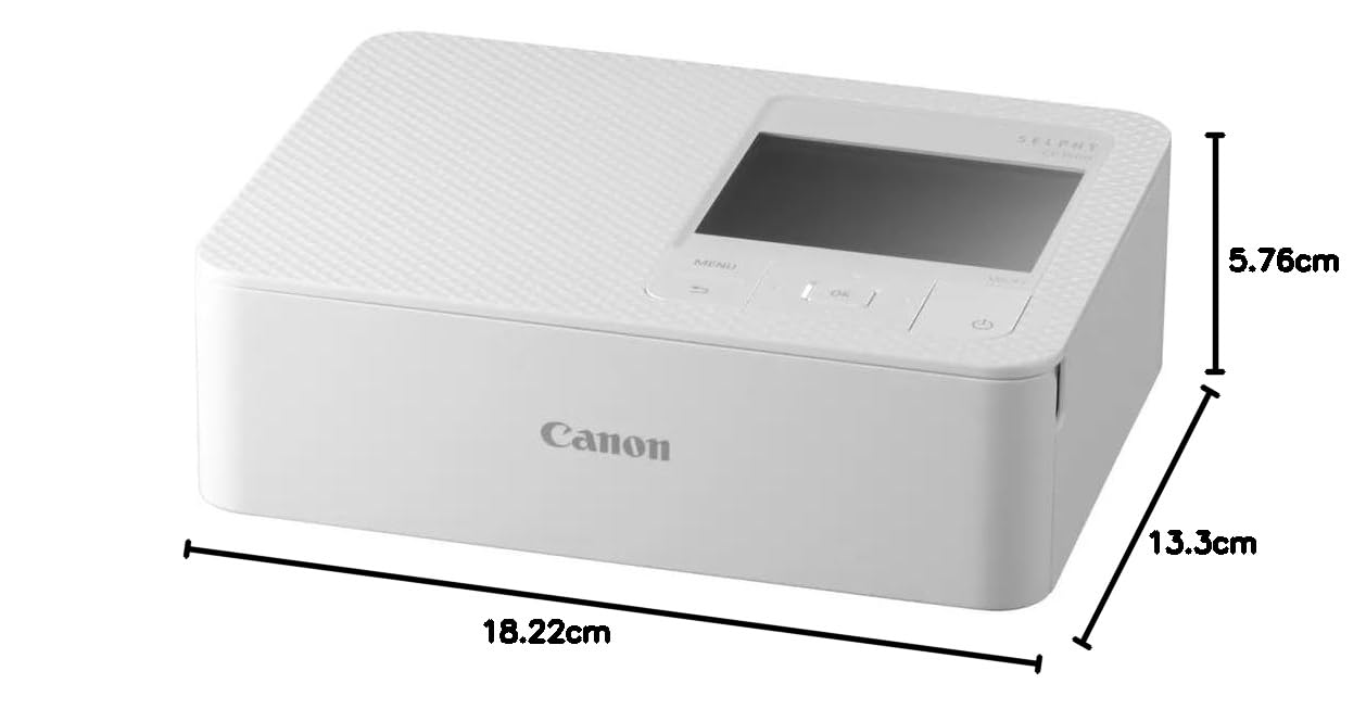 Canon SELPHY CP1500 Mini fotoskrivare (utskrift upp till vykortsstorlek 10 x 15 cm, USB-C, WLAN, trådlös, termisk sublimering, SELPHY App, färgstabil 100 år) vit [utan färgband/papper, utan batteri],