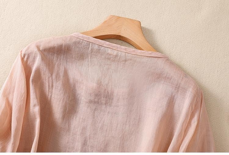 Co Ord Set för kvinnor sommar rund hals 3/4 ärm toppar och hög elastisk midja breda ben byxor linnebyxor passar två delar bomull linne set strandkläder sommar hemkläder set