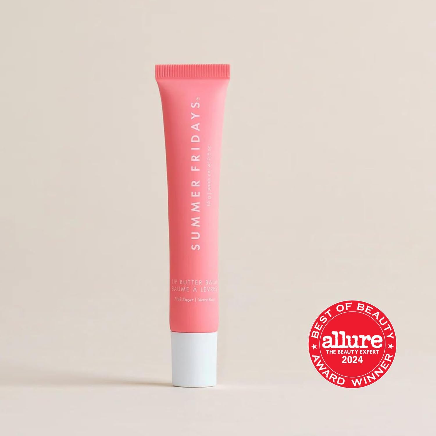 Summer Fridays läppsmör balsam – återfuktande läppmask, sheasmör, vegan – rosa socker, 140 g