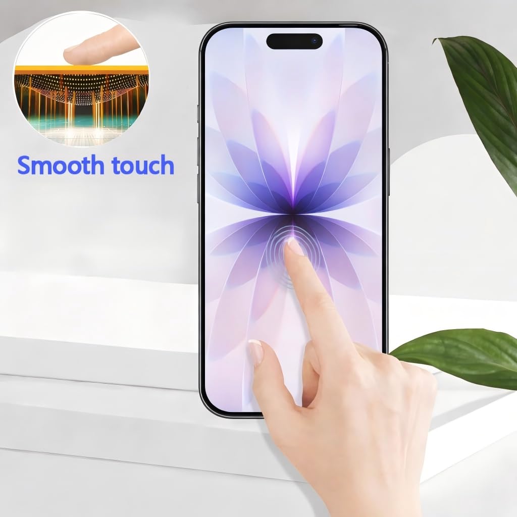3 stycken härdat glas kompatibel med iPhone 17, iPhone 17 Pro, iPhone 16 Pro, skyddande film, 6,3 tum hårdhet 9H utan bubblor anti-repor fingeravtryck transparent hållbar klar