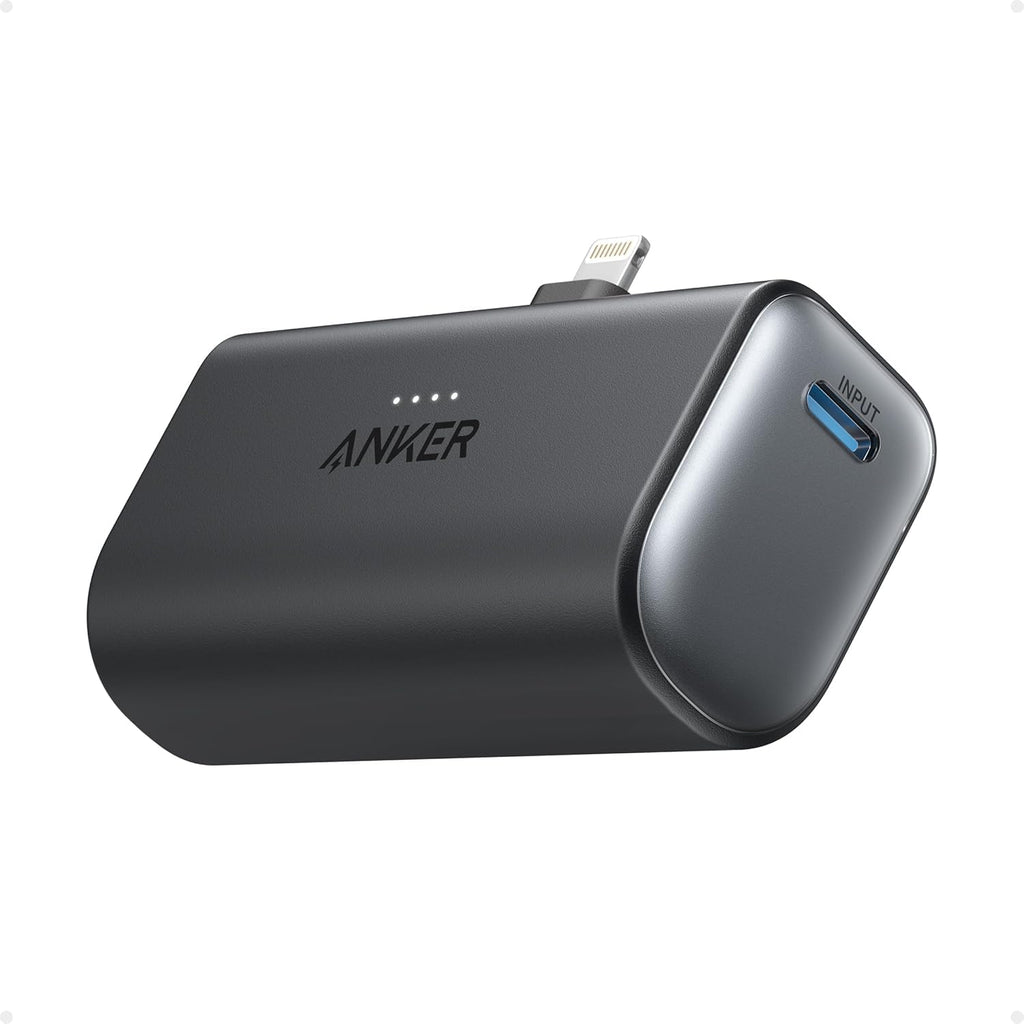 Anker 621 powerbank med integrerad Lightning-kontakt, 5 000 mAh MFi-certifierad 12 W externt mobiltelefonbatteri, kompatibel med iPhone 16/16 Pro/16 Plus/16 Pro Max, iPhone 15 och 14-serien