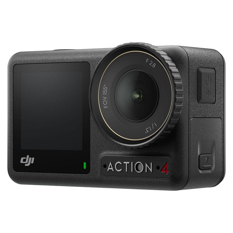 DJI Osmo Action 4 standardkombination - 4K/120 bps vattentät actionkamera med 1/1,3-tums sensor, fantastiska bilder i svagt ljus, 10-bitars och D-Log M färgprestanda, ett 1770 mAh-batteri
