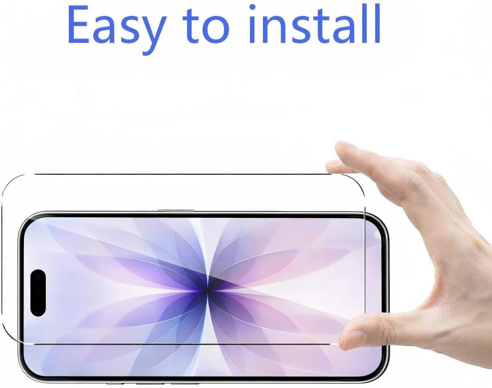 3 stycken härdat glas kompatibel med iPhone 17, iPhone 17 Pro, iPhone 16 Pro, skyddande film, 6,3 tum hårdhet 9H utan bubblor anti-repor fingeravtryck transparent hållbar klar