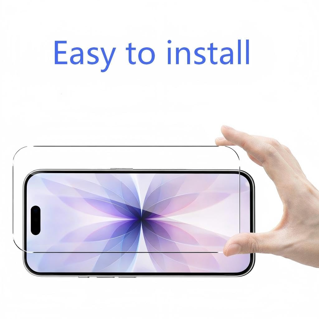 3 stycken härdat glas kompatibel med iPhone 17, iPhone 17 Pro, iPhone 16 Pro, skyddande film, 6,3 tum hårdhet 9H utan bubblor anti-repor fingeravtryck transparent hållbar klar