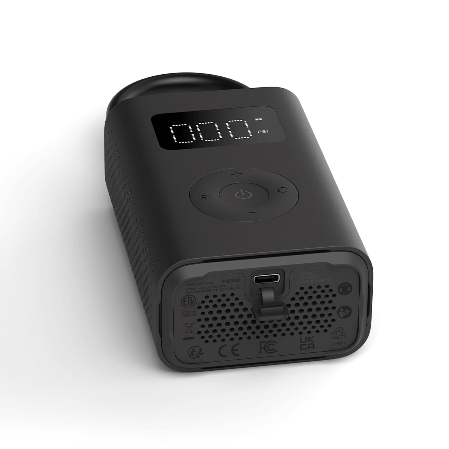 Xiaomi Portable Electric Air Compressor 2 - Bärbar luftkompressor (0.2 10.3 bar/3-150 psi, 6 lägen, 2000mAh batteri, 14.4Wh, USB-C-laddning, LED-skärm), svart (SE)