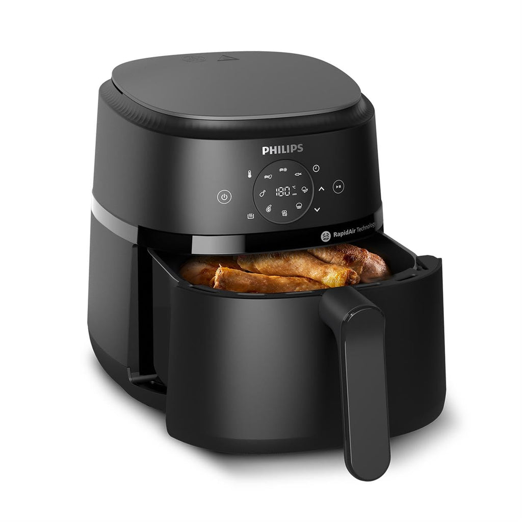 Philips Airfryer 2000 series 4,2 liter - 1500 W effekt, RapidAir-teknik, Digital pekskärm, 13 tillagningsalternativ, 9 förinställda funktioner, Upp till 90% mindre fett, Svart (NA229/00)