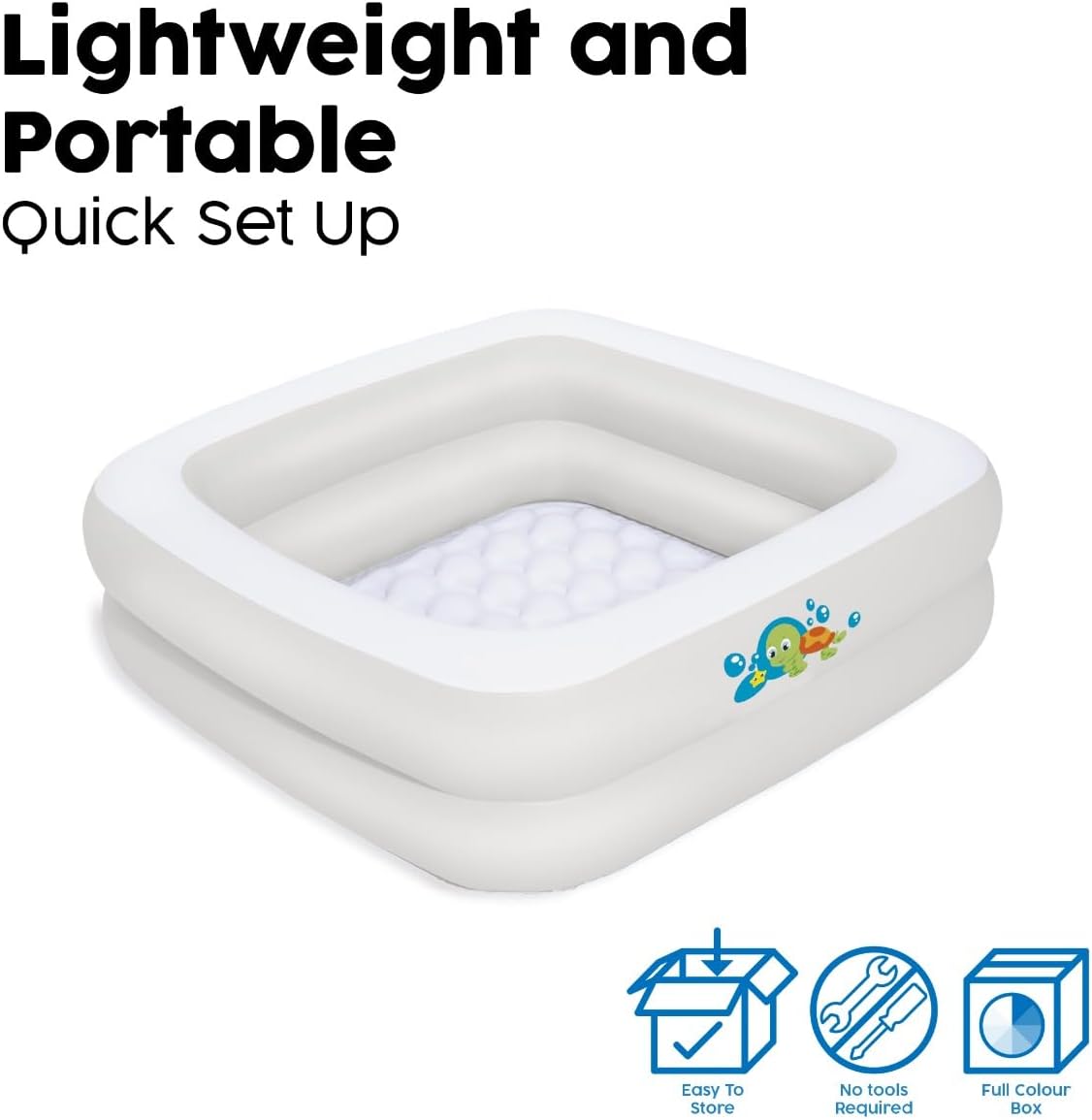 Bestway 51116 Barnpool, Vit, 86 x 86 x 25 cm