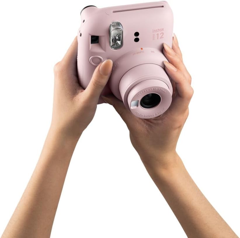instax mini 12 kamera, autoexponering med inbyggd selfie-lins, Blossom Pink