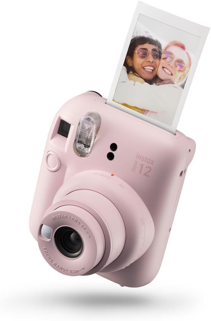 instax mini 12 kamera, autoexponering med inbyggd selfie-lins, Blossom Pink