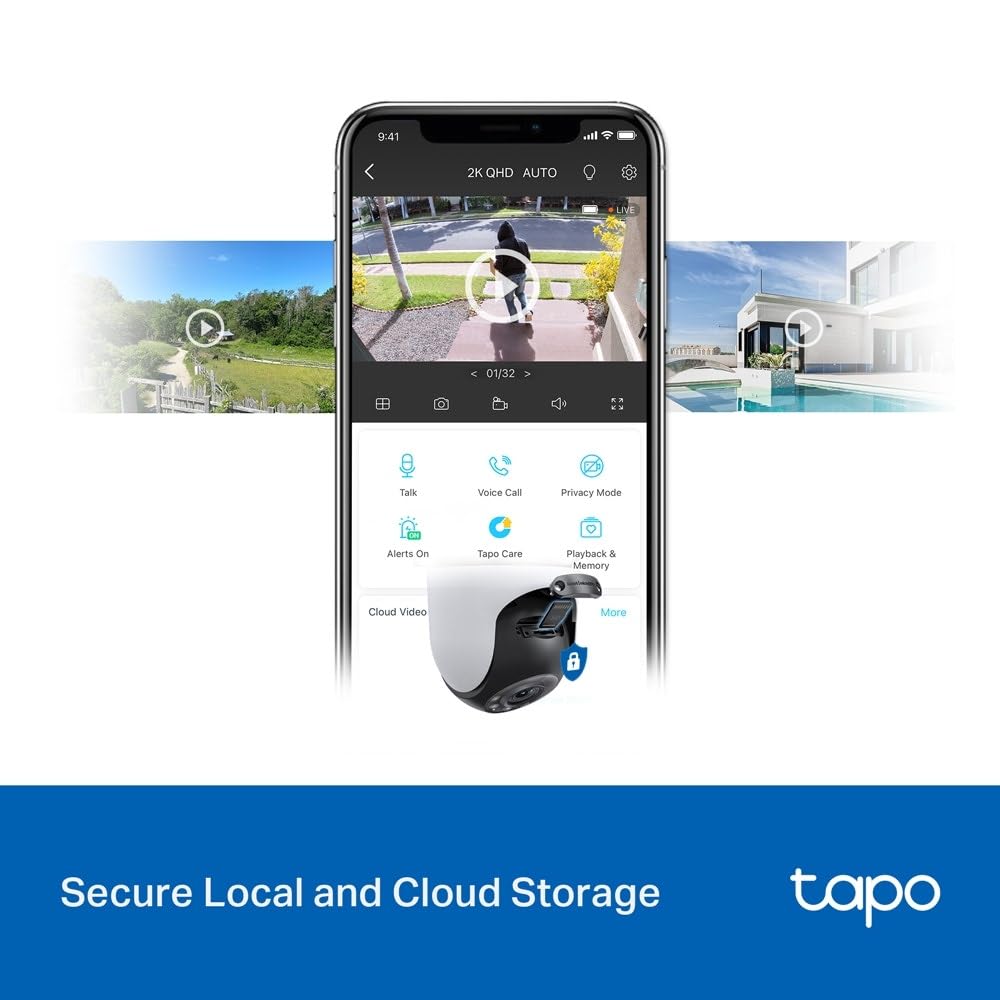 Tapo C520WS 360° utomhus WiFi-övervakningskamera 2K 4MP QHD Starlight-färgnattsyn AI-detektering rörelsespårning IP66