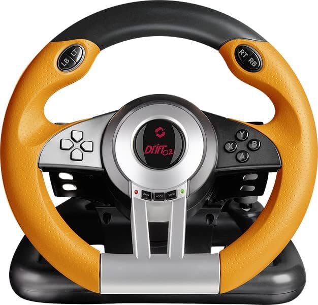 Speedlink DRIFT OZ Racing Wheel – Gaming-ratt med USB-anslutning för PC/dator, pedaler för gas och broms, svart-orange