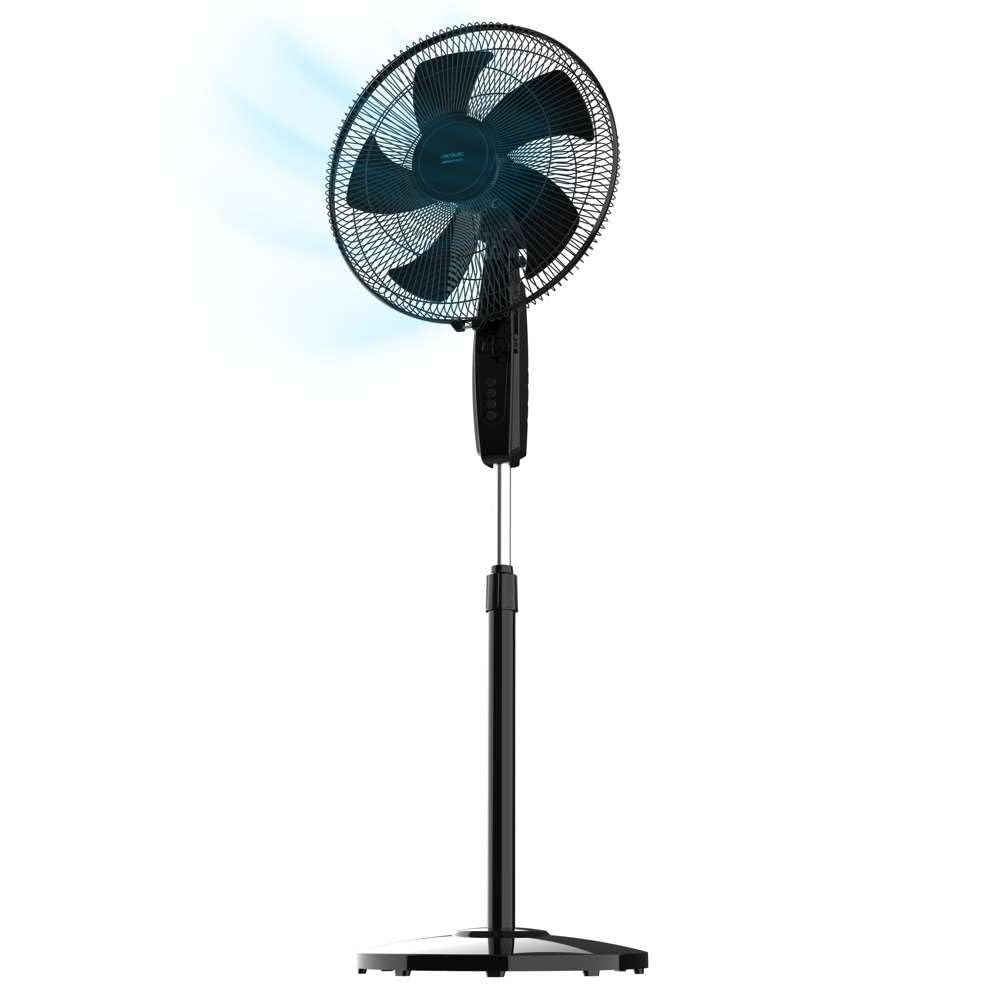 Cecotec Piedestalfläktar EnergySilence 515 MaxFlow Black - 45 W, Diameter 40 Cm, 5 Blad, 1 Timmes Timer, 3 Hastigheter Och Automatisk Oscillation, Höjdjusterbar Upp Till 135 Cm