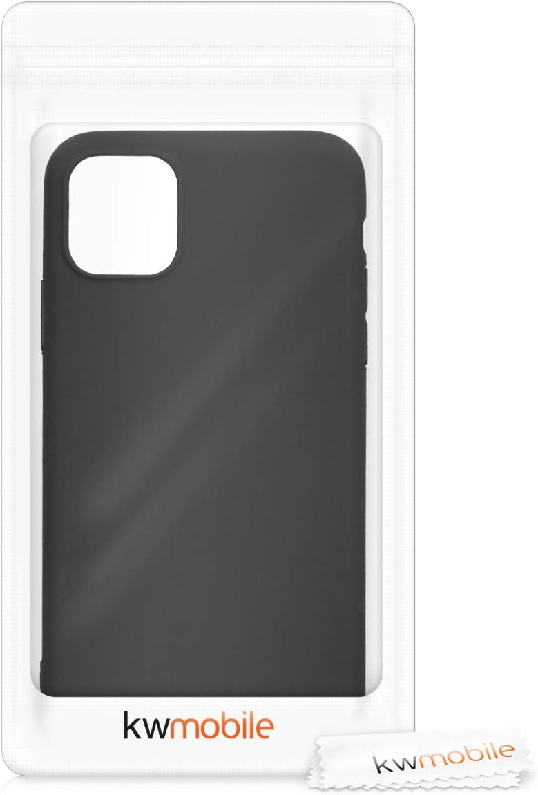 kwmobile Fodral kompatibelt med Apple iPhone 11 – silikonskal – mjukt mobiltelefonskal – mobiltelefonfodral i matt svart