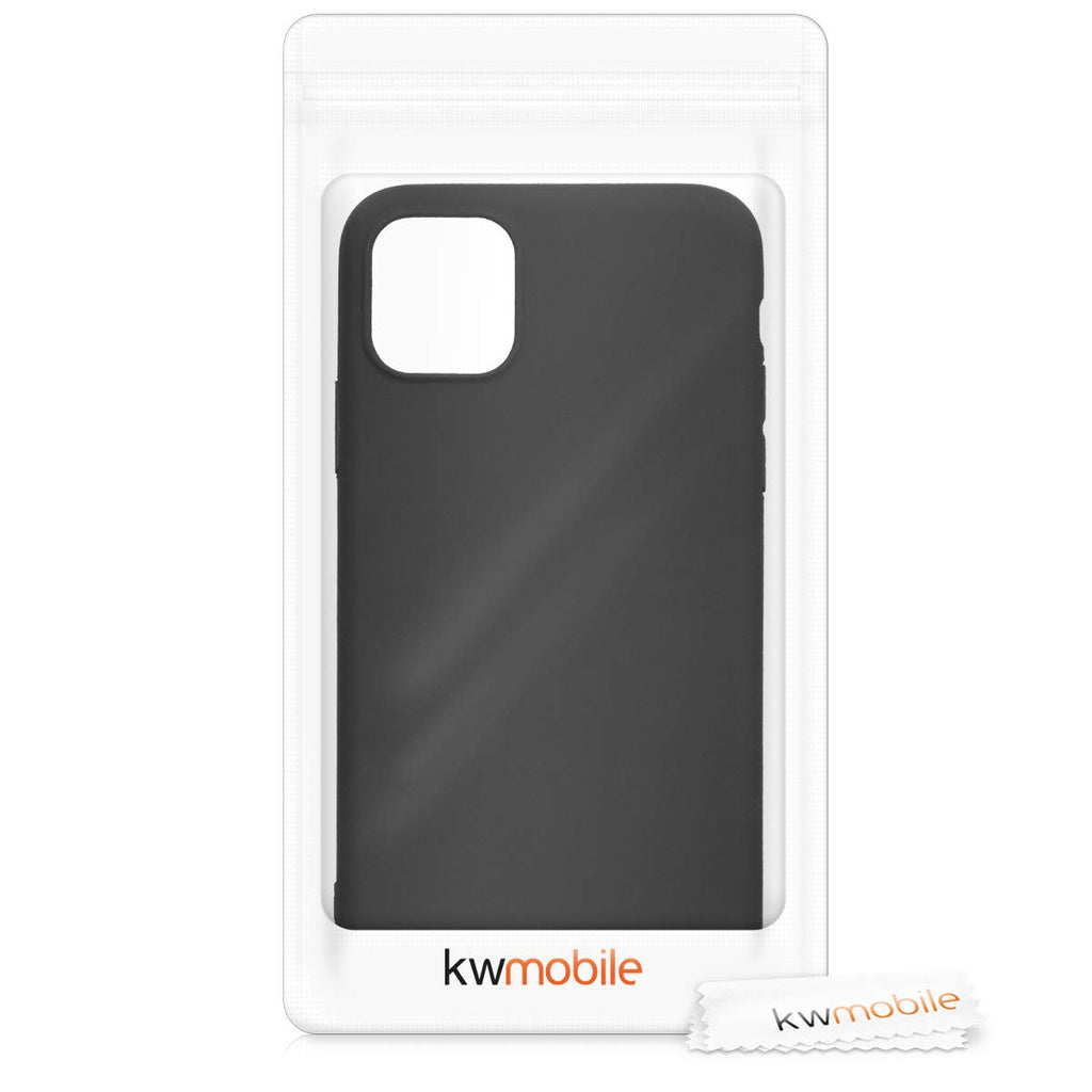kwmobile Fodral kompatibelt med Apple iPhone 11 – silikonskal – mjukt mobiltelefonskal – mobiltelefonfodral i matt svart
