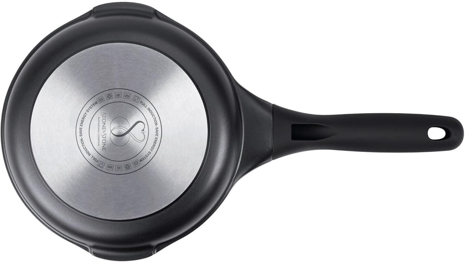 Stone&Stone Mjölkkanna 16 cm total induktion aluminium stål och sten professionell extremt nonstick utvecklad med tysk teknik sparar 50 % räkning
