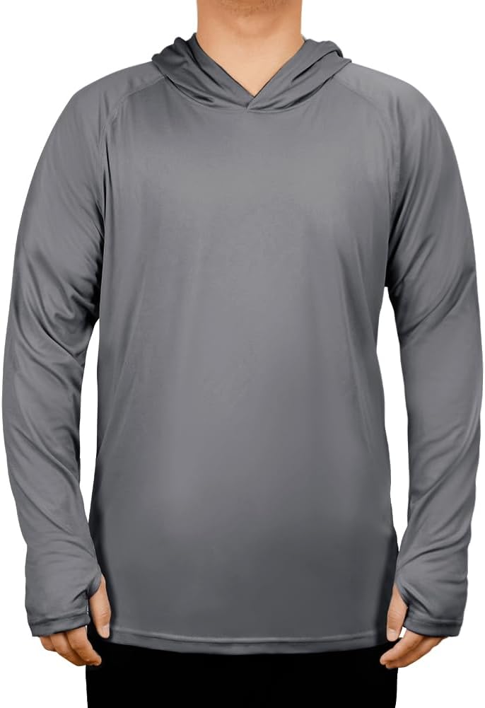 DiULi UV solskydd för män långärmad tröja, UV-skydd huvtröja för fiske Rash Guard, Sun Hoodie UPF50+ UV träning gym tröja