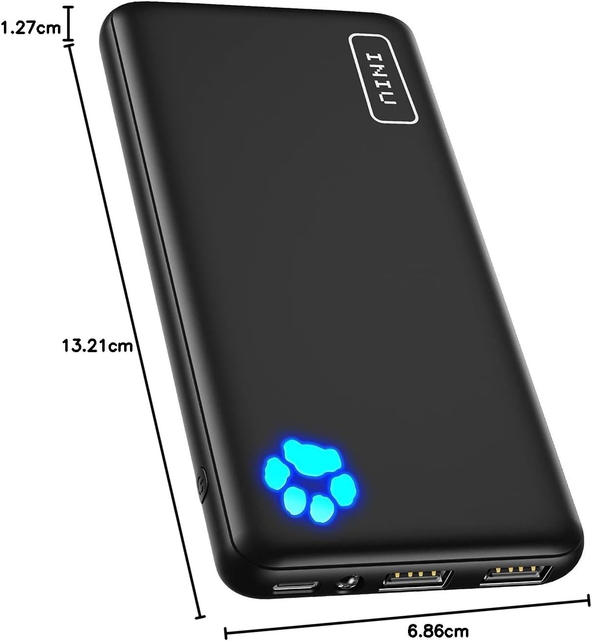 INIU Power Bank, USB C 10000mAh Slimmest Triple 3A High-Speed Powerbank, Bärbar Laddare med Flashlight Kompatibel med iPhone 15 14 13 12 11 Pro Max Samsung S20 Google LG iPad Huawei Airpods etc