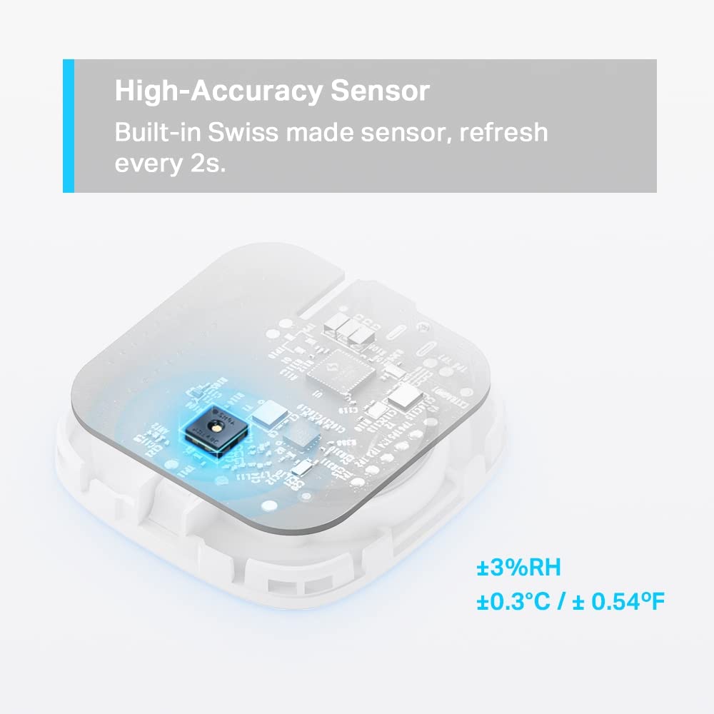 Tapo T310 Smart temperatur- och luftfuktighetsmätare, gratis datalagring, visuell grafik, flexibel installation, appaviseringar, hubb H100/200/500 krävs