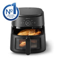 Philips Airfryer 2000 Series – Klassisk 6,2 L Airfryer med fönster, RapidAir-teknologi, 13 tillagningssätt, 90% mindre fett, lätt att rengöra, pekskärm, energibesparande (NA230/00)