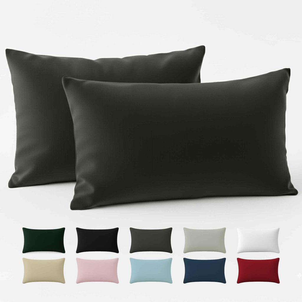 Dreamzie - Kuddfodral 30x50 Renforcé Bomull (Set om 2) - Anthracite - Tätt vävd med 57 trådar/cm² - Kudde 30 x 50 cm - Oeko Tex-certifierad