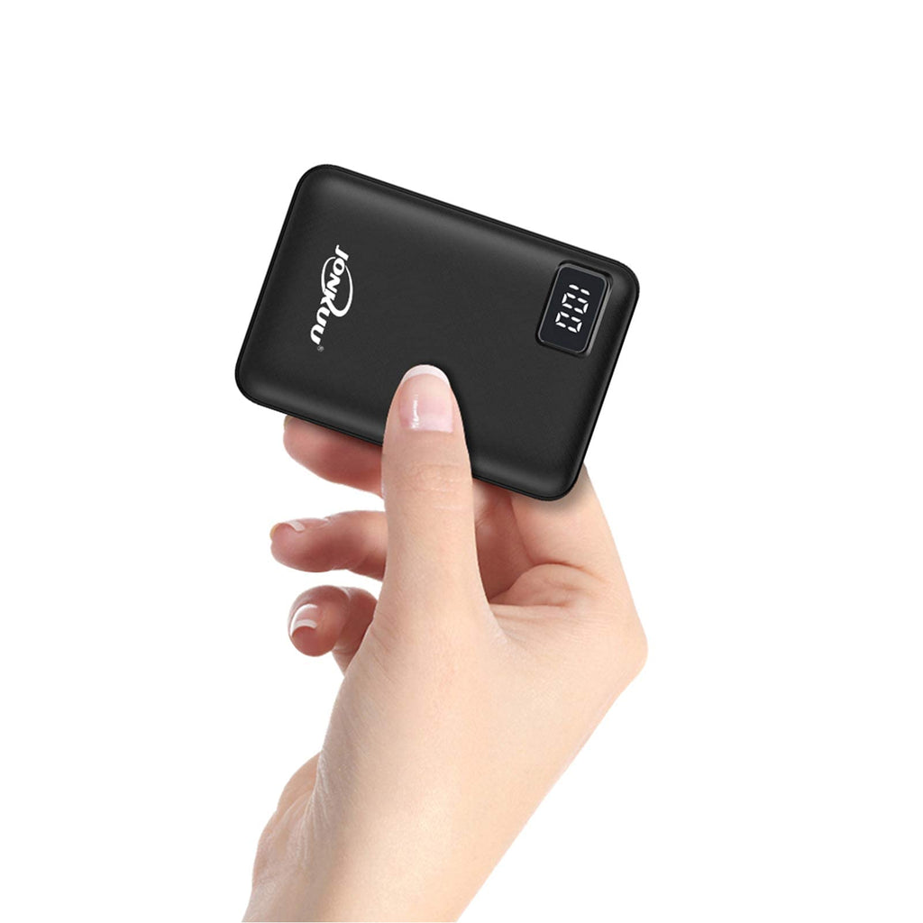 Liten bärbar telefonladdare 10 000 mAh, snabbladdning, 2,4 A powerbank, externa batteripaket, dubbla portar med LCD-skärm, powerpack kompatibel med iPhone, Huawei, iPad, Samsung, Nintendo Switch och surfplattor