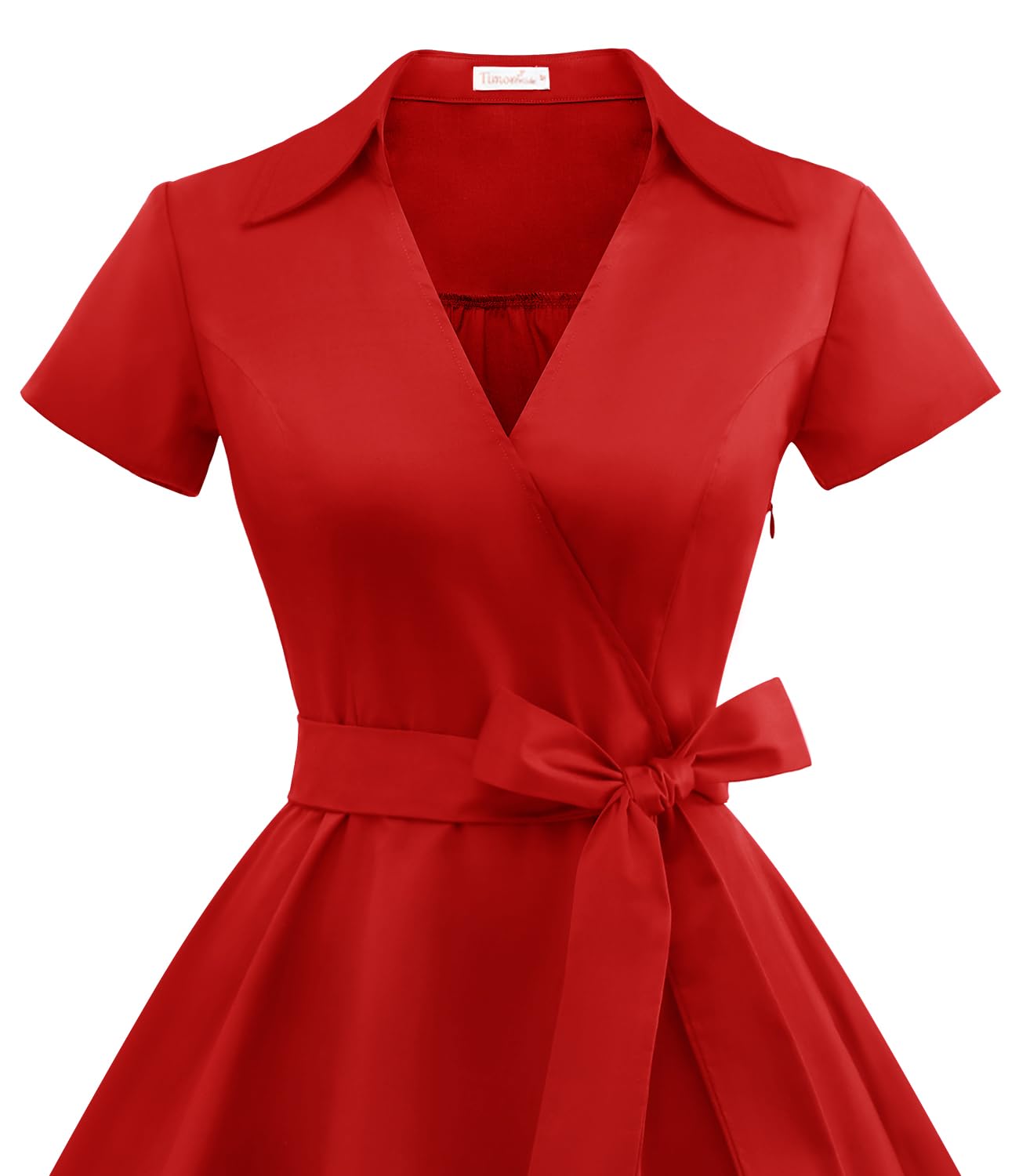 klänning 50-talet Audrey Hepburn Rockabilly Swing, veckad kortärmad klänning