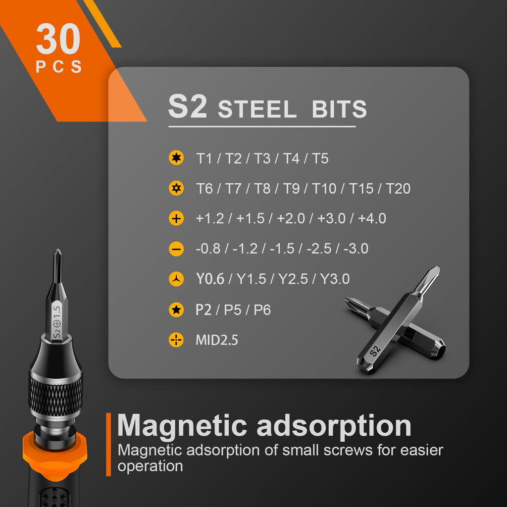 JOREST Precisionsskruvmejselsats, verktygssats med Security Torx T5, T6, T8, T9, T10, T20, reparations- och rengöringssats för iPhone, Switch, PS4, Xbox, dörrklocka, laptop, Macbook, klocka, 38 delar