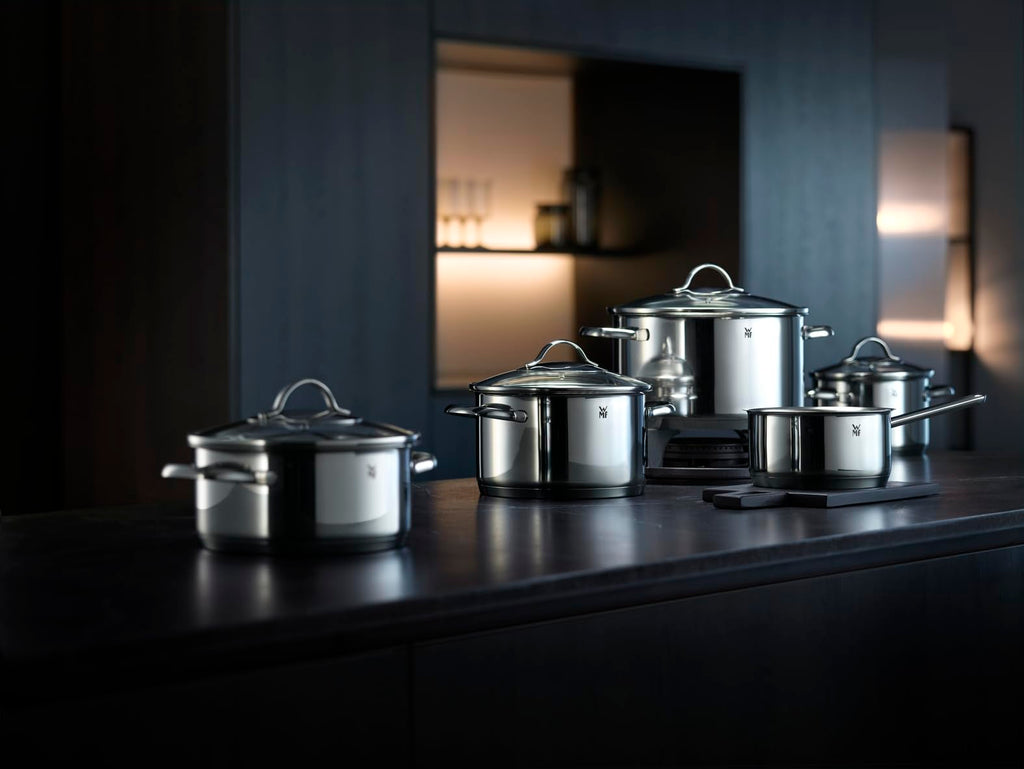 WMF Provence Plus Kastrullset 0721056380 | 5 Delar | Inkl Glaslock | Värmebeständig 250 Grader | Diskmaskinssäker | Transtherm-Universalbas | Induktion