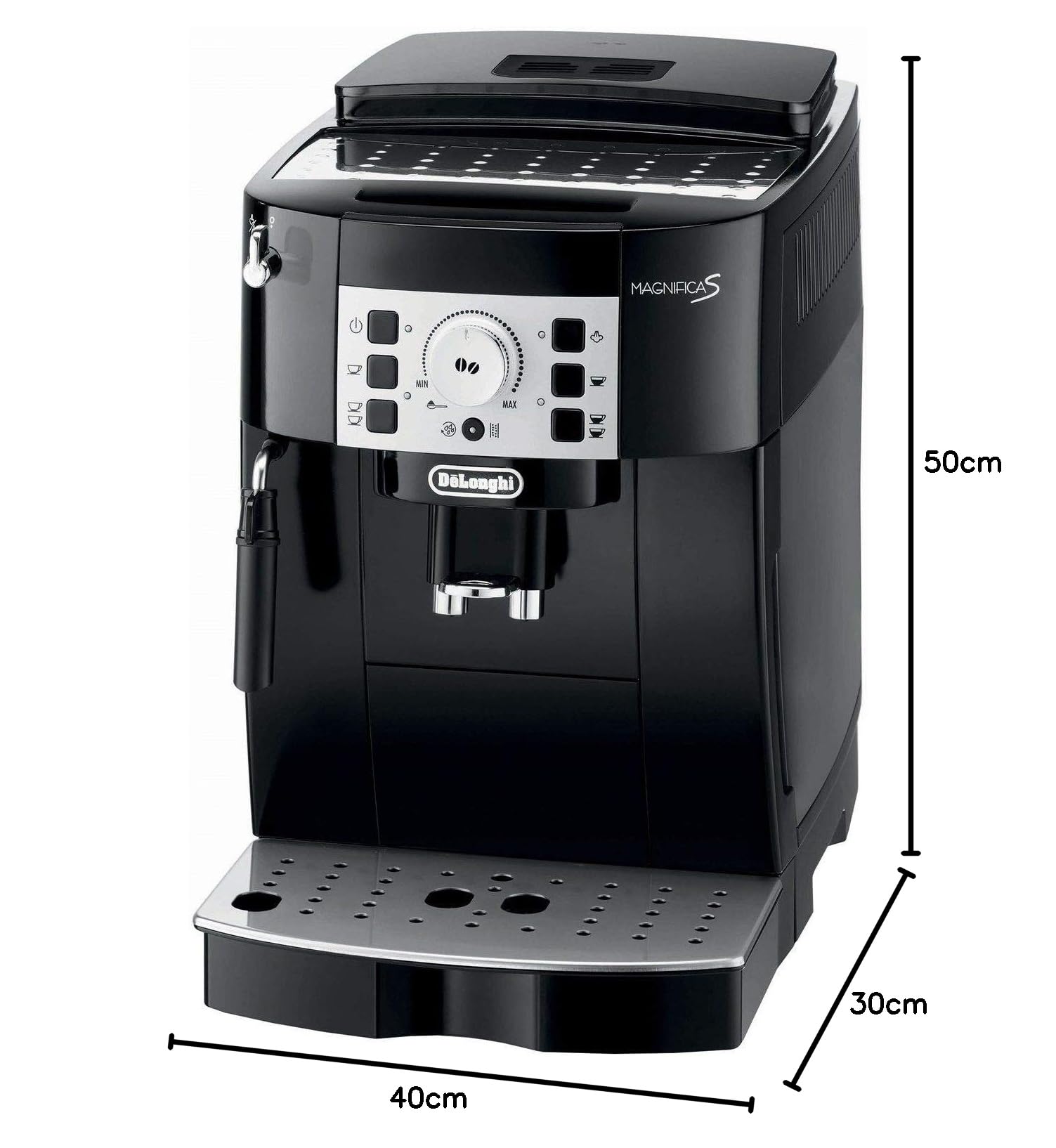 De'Longhi Magnifica S, Automatisk Kaffemaskin från Böna till Kopp, Espresso- och Cappuccinomaskin, ECAM22.110.B, Svart