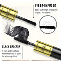 Med fiberförlängning mascara med två ändar fibermascara med falska ögonfransar effekt, build Up Fiber Deep Black