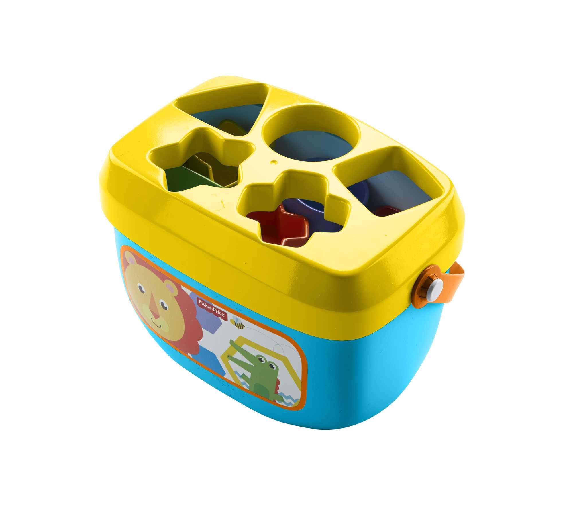 Fisher-Price Baby's First Building Blocks, babyleksak från 6 månader, 9 månader, plug-in-spel från 1 år, motorikleksak från 6 månader, sorteringsspel för baby med sorteringslåda, FFC84