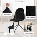 Stolsöverdrag 6 Stycken Stretch Spandex Matstolsöverdrag Skal Matstolsskydd Modern Matstolar Överdrag Avtagbart Tvättbart Stolsskydd för Matsal Kök Hotell Bankett (Svart, 6 Stycken)-KC