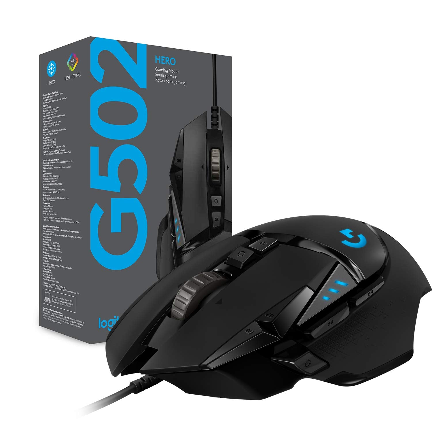 Logitech G G502 HERO High-Performance Gaming Mouse with HERO 25K DPI Optical Sensor, RGB Lighting, Weight Tuning, 11 Programmable Buttons, Logitech G G435 LIGHTSPEED Wireless Bluetooth Gaming Headset