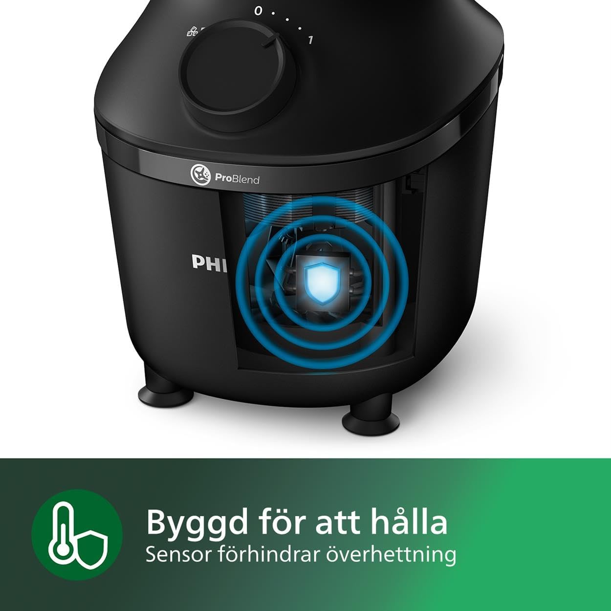Philips 3000-serien Mixer - ProBlend-system, 450 W motor, 1,9 l kapacitet, Pulsfunktion, Krossar is på 45 sekunder, Rostfria blad, Plastkanna, Lätt att rengöra, HomeID-app (HR2041/41)