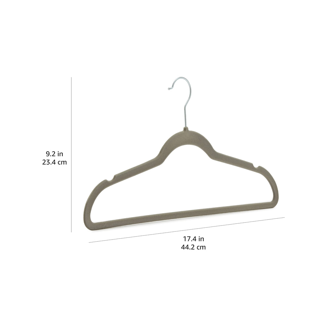 Amazon Basics smala och halkfria klädhängare för skjortor/kostym/kostym, 30-pack, grå