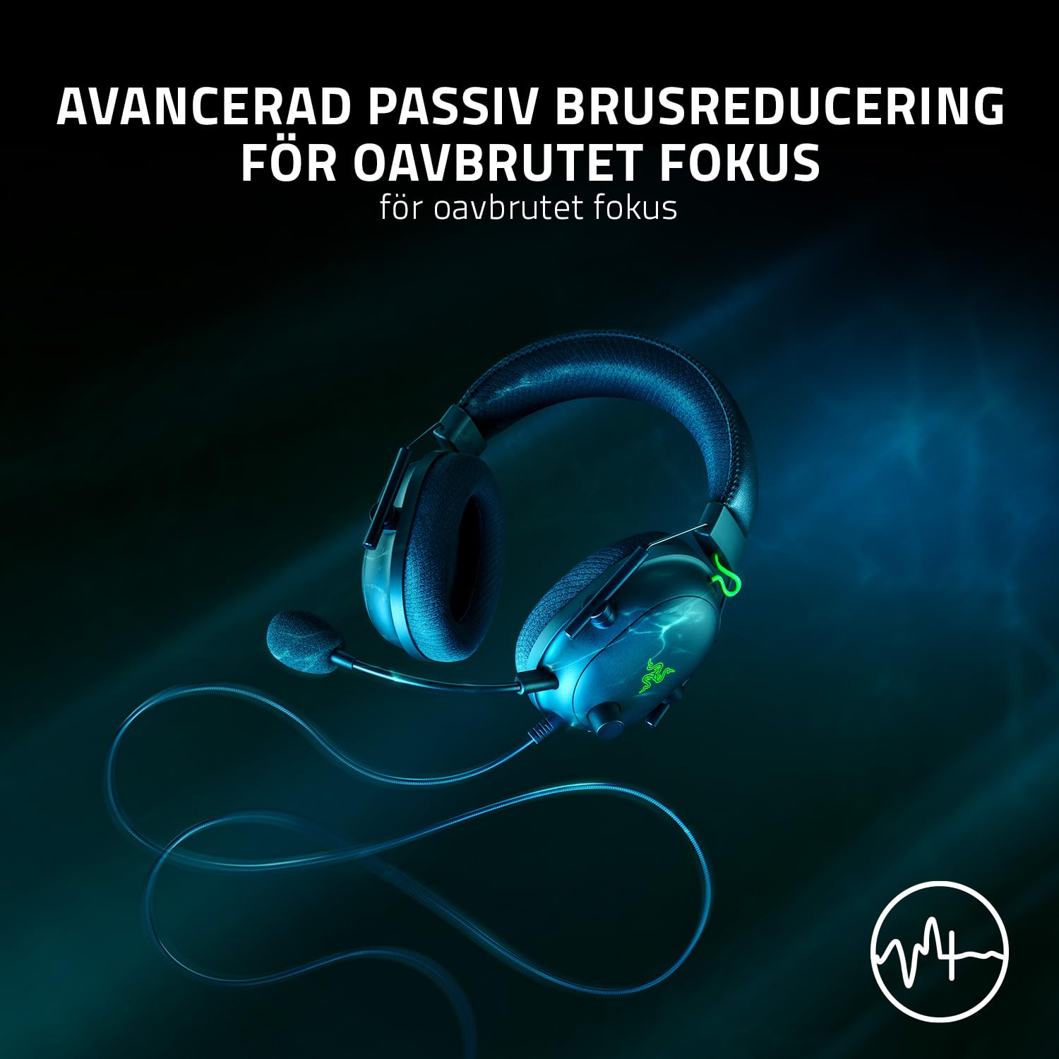Razer Blackshark V2 - Premium e-sportheadset med USB-ljudkort (TriForce 50 mm drivrutin, HyperClear Cardiod-mikrofon, avancerad passiv brusreducering, THX Spatial Audio) ESL