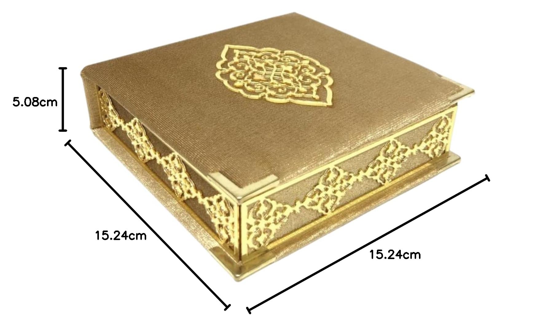 Prien Sammet Koran islam Tesbih-set, elegant bärbar låda, muslimsk heminredning med kvinnor, Qur'an, muslimsk radband för moské, bad, Umrah (guld)
