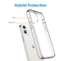 JETech Skal för iPhone 12/12 Pro 6,1 Tum, Anti-Gulning Stötsäkert Bumper Case, Repfri Klar Tillbaka (Transparent)