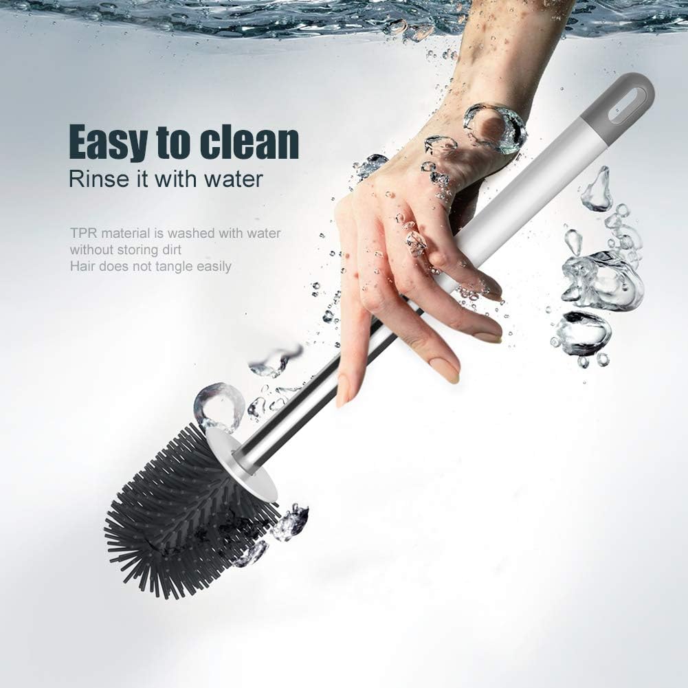 Ibergrif M34152 - Brushes and Board of Toilet (Brush and Support for WC, Silicone), White