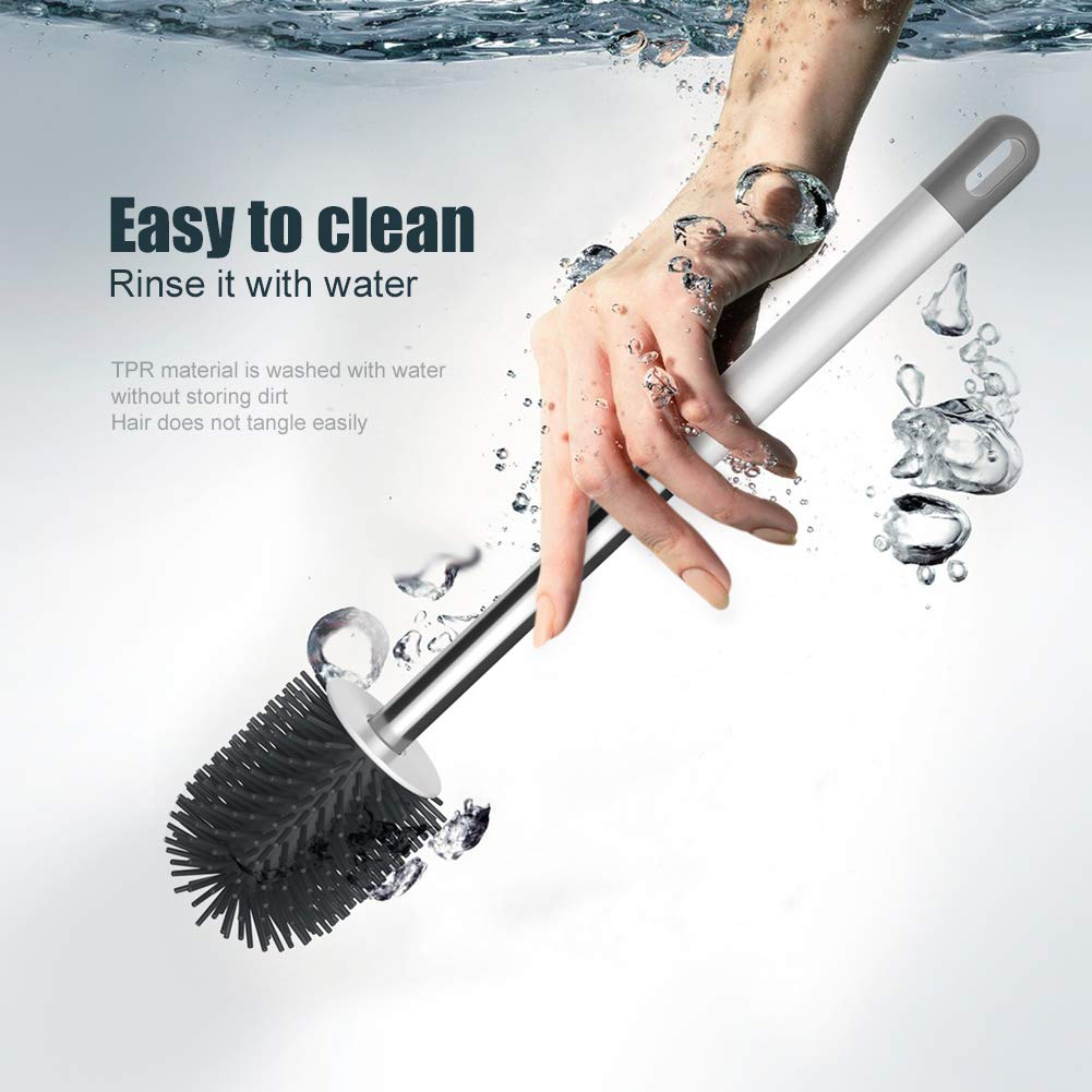 Ibergrif M34152 - Brushes and Board of Toilet (Brush and Support for WC, Silicone), White