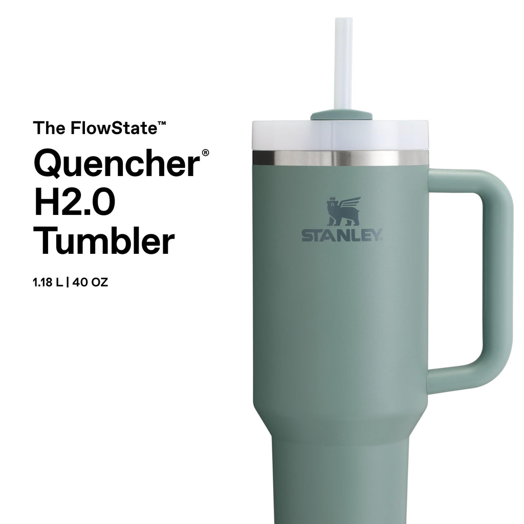 Stanley 1913 Quencher H2.0 Flowstate Tumbler 1.2L - Kallt I 11 Timmar - Iced I 48 Timmar - Kopp Med Halm, Handtag Och Lock - Diskmaskin Säker - Resemugg För Kall Dryck - Shale