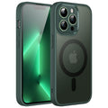 JETech Magnetisk Skal för iPhone 13 Pro Max 6,7 Tums Kompatibelt med MagSafe, Genomlysande Matte Tillbaka med Full Kameralinsskydd Smal Stötsäker Case (Midnattsgrön)