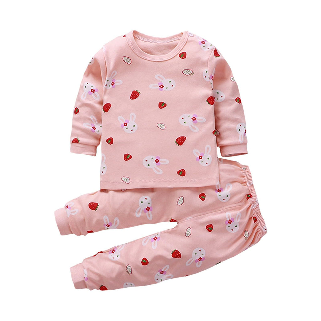 Långärmade toppar och byxor med kattmönster för flickor från 0 till 9 år, babykläder, flickor, nyfödda
