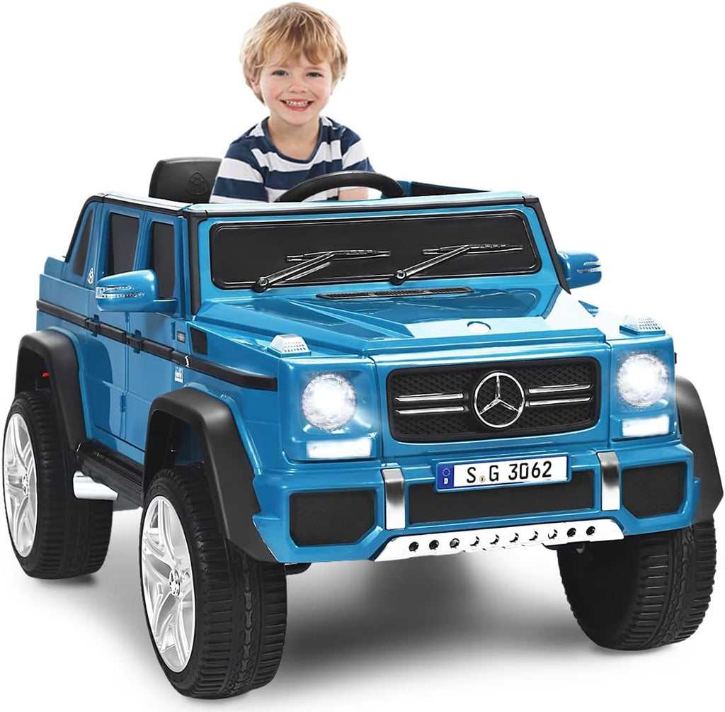 COSTWAY Elektrisk bil för barn, Mercedes-Benz Maybach, 12 V elektrisk barnbil med musik, tuta och LED-lampor, elektrisk bil 2,5–5,5 km/h, inkl. 2,4 G-fjärrkontroll, för barn från 3 år (blå)